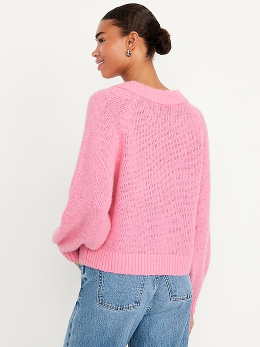 Image number 2 showing, Cozy Cropped V-Neck Sweater