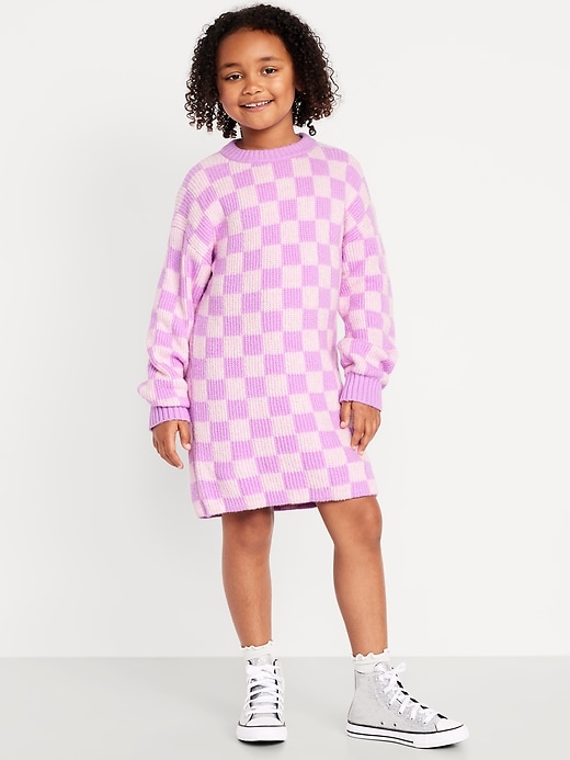 Image number 1 showing, SoSoft Printed Crew-Neck Sweater Dress for Girls