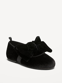 Image number 1 showing, Velvet Bow Ballet Flats for Toddler Girls
