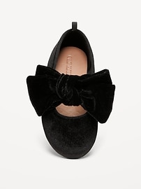 Image number 2 showing, Velvet Bow Ballet Flats for Toddler Girls