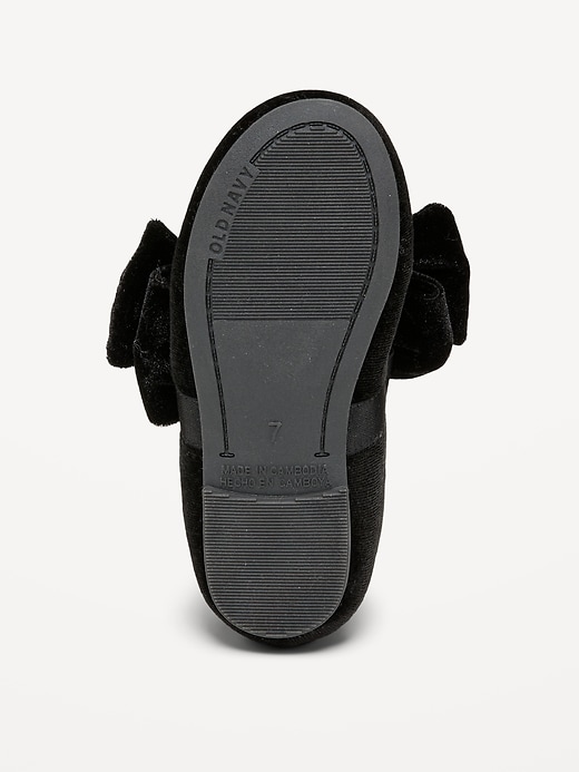 Image number 4 showing, Velvet Bow Ballet Flats for Toddler Girls