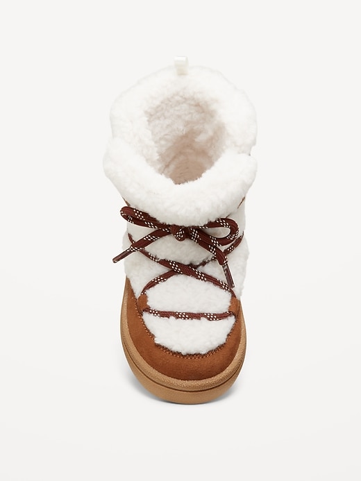 Image number 2 showing, Sherpa Lace-Up Alpine Boots for Toddler Girls