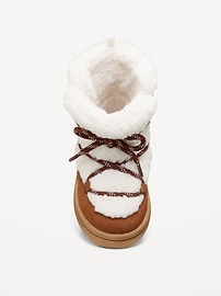 Image number 2 showing, Sherpa Lace-Up Alpine Boots for Toddler Girls
