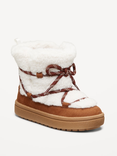 Sherpa Lace-Up Alpine Boots for Toddler Girls