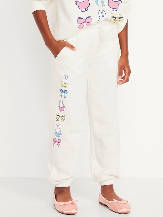 Image number 1 showing, Miffy™ High-Waisted Graphic Jogger Sweatpants for Girls