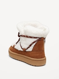 Image number 3 showing, Sherpa Lace-Up Alpine Boots for Toddler Girls