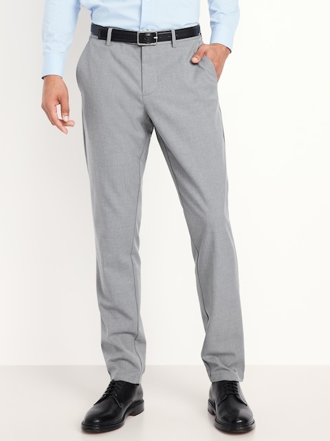 Pantalon habillé droit années 90 à Extensibilité intégrée - Gris Chiné Moyen
