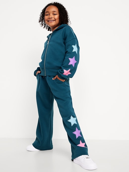 Image number 3 showing, Favorite Fleece High-Waisted Wide-Leg Sweatpants for Girls