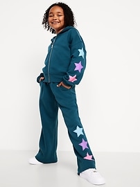 Image number 3 showing, Favorite Fleece High-Waisted Wide-Leg Sweatpants for Girls