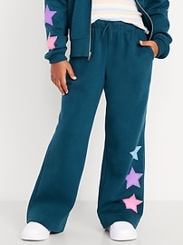 Image number 1 showing, Favorite Fleece High-Waisted Wide-Leg Sweatpants for Girls