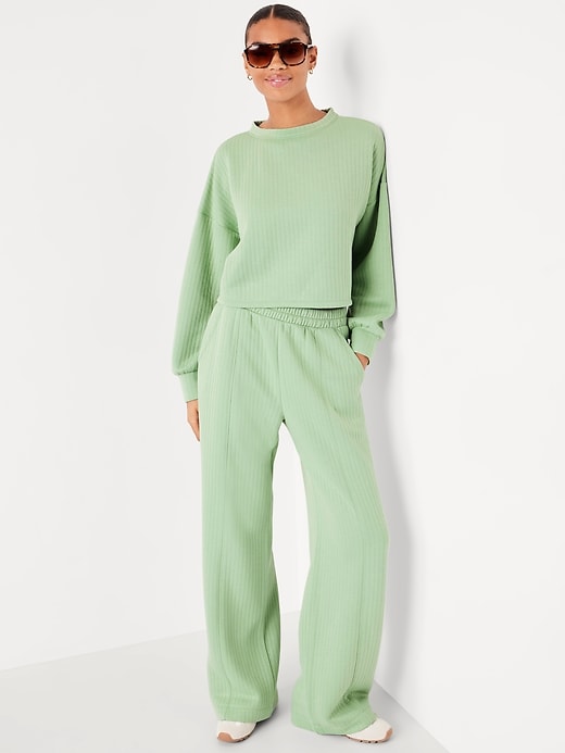 Image number 3 showing, Bounce Fleece Quilted Crew-Neck Top