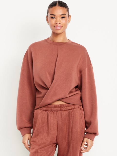 Bounce Fleece Twist-Front Top