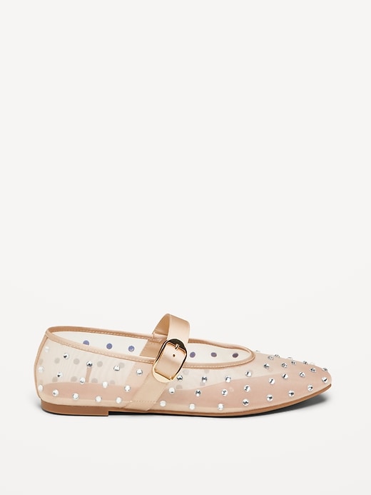 Image number 4 showing, Mesh Embellished Mary Jane Ballet Flat for Women