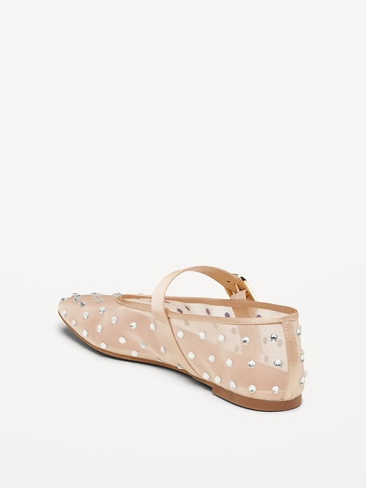 Image number 5 showing, Mesh Embellished Mary Jane Ballet Flat for Women