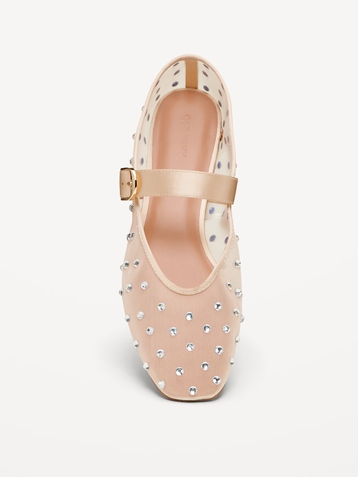 Image number 3 showing, Mesh Embellished Mary Jane Ballet Flat for Women