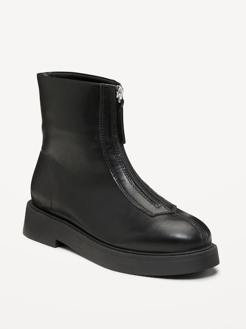 Zip Front Chelsea Boot for Women - Blackjack