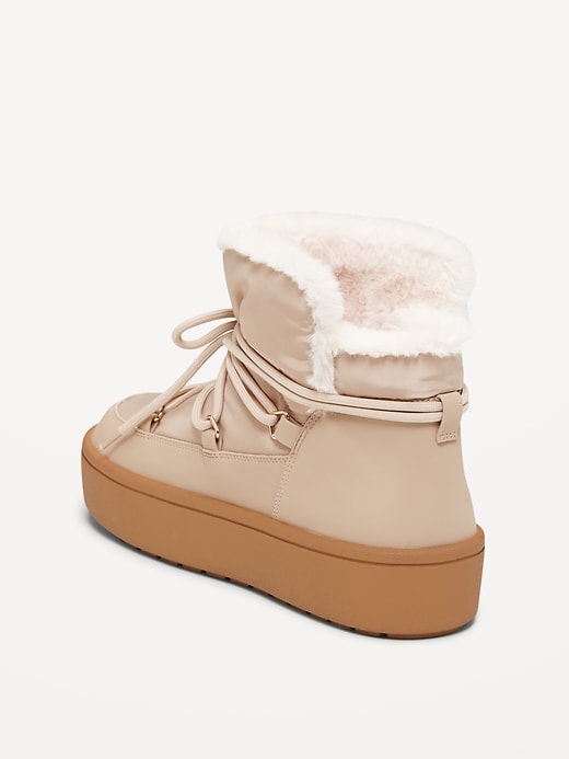 Image number 6 showing, Cozy Lace-Up Platform Booties for Women