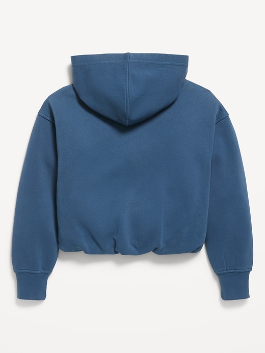 Image number 2 showing, Cropped Bubble-Hem Hoodie for Girls