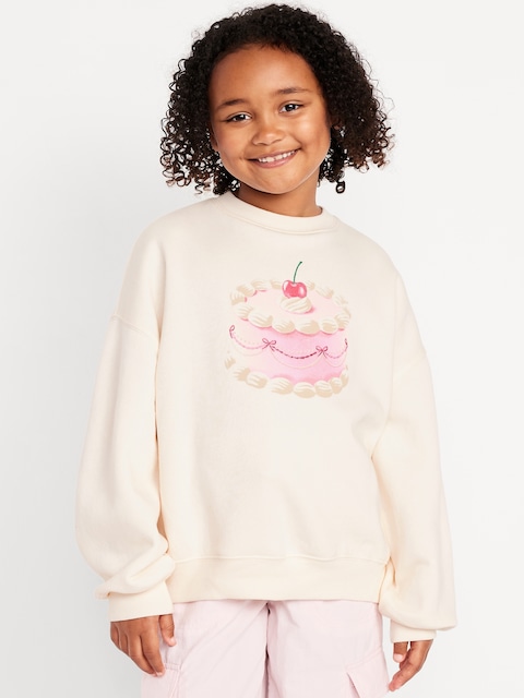 Chandail long surdimensionné en molleton favori à imprimé pour fille
