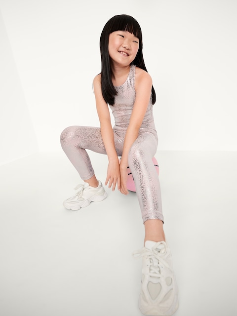 Legging PowerSoft taille haute à poches latérales pour Fille - Rose Chatoyant