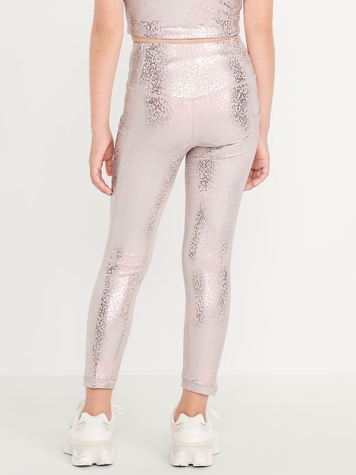 Image number 2 showing, High-Waisted PowerSoft 7/8-Length Side-Pocket Leggings for Girls