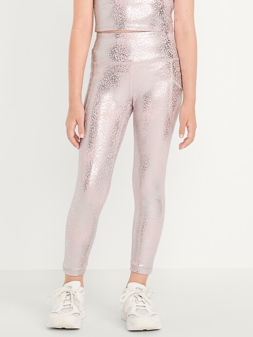 Image number 3 showing, High-Waisted PowerSoft 7/8-Length Side-Pocket Leggings for Girls