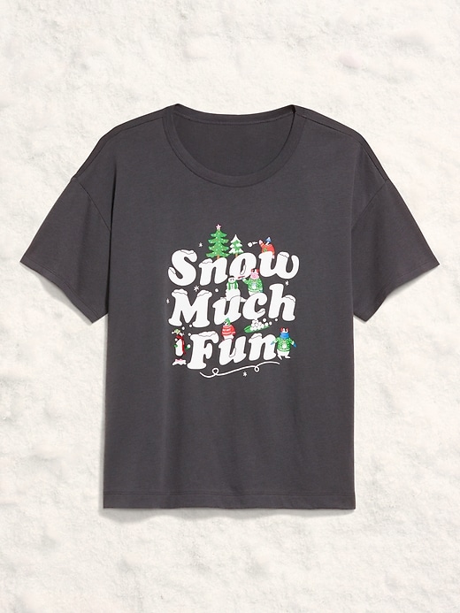 Image number 1 showing, Holiday-Graphic Crew-Neck T-Shirt for Women