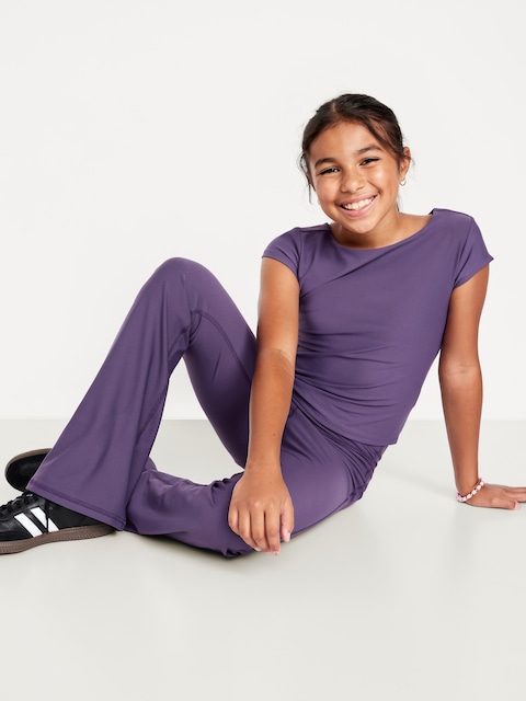 Legging PowerSoft évasé à taille haute et devant torsadé pour fille
