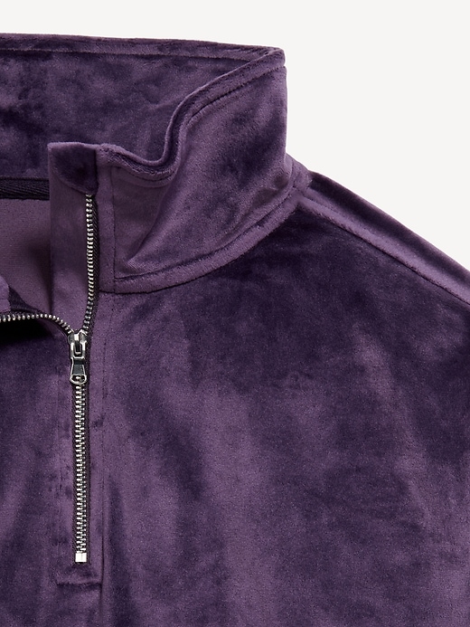 Image number 4 showing, Long-Sleeve Velour Half-Zip Pullover for Girls