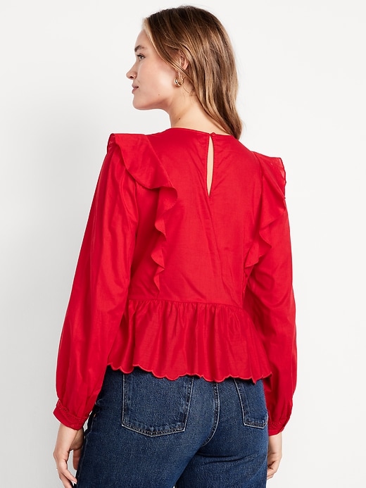 Image number 6 showing, High-Neck Ruffle Peplum Top