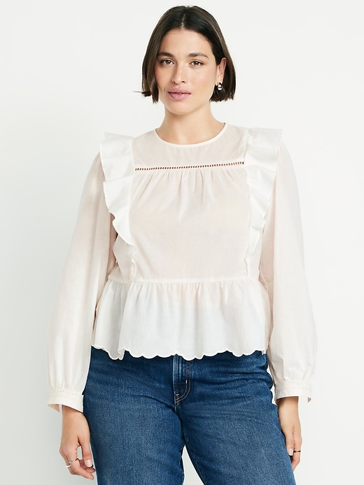 Image number 4 showing, Ruffle Bib Peplum Top