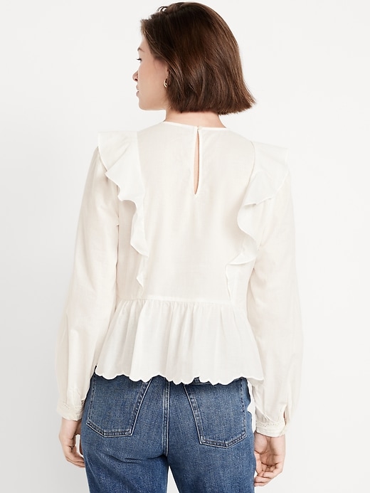 Image number 2 showing, Ruffle Bib Peplum Top