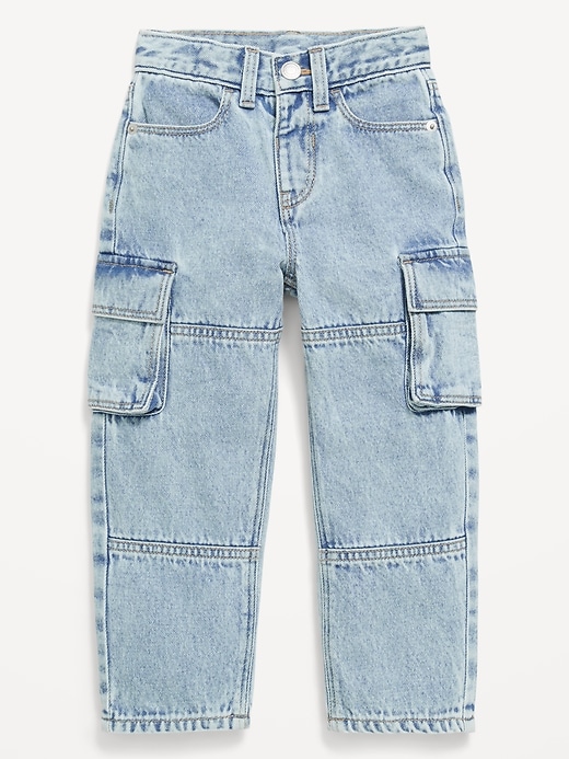 Image number 1 showing, Baggy Barrel-Leg Cargo Jeans for Toddler Boys