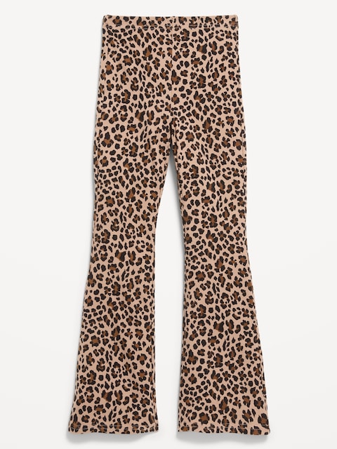 Printed High-Waisted Flared Leggings for Girls