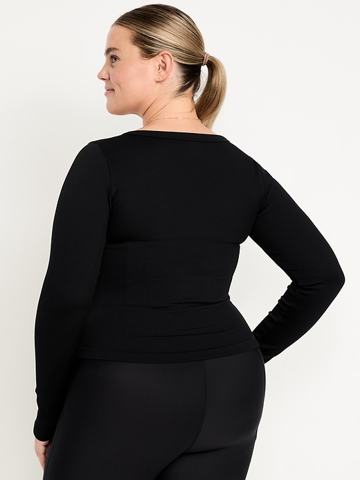 Image number 8 showing, Exhale Seamless Fitted Rib T-Shirt