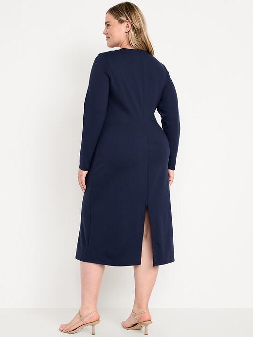 Image number 7 showing, Long-Sleeve Twist-Neck Midi Dress