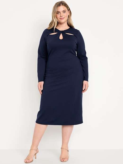 Image number 6 showing, Long-Sleeve Twist-Neck Midi Dress
