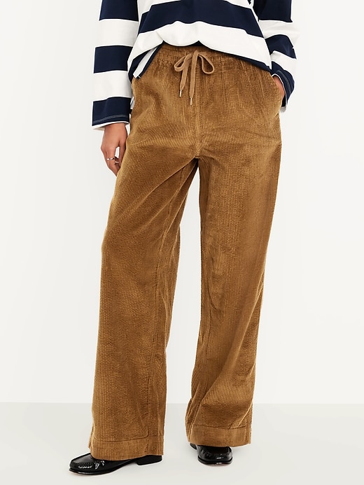 Image number 2 showing, High-Waisted Pull-On Corduroy Pants