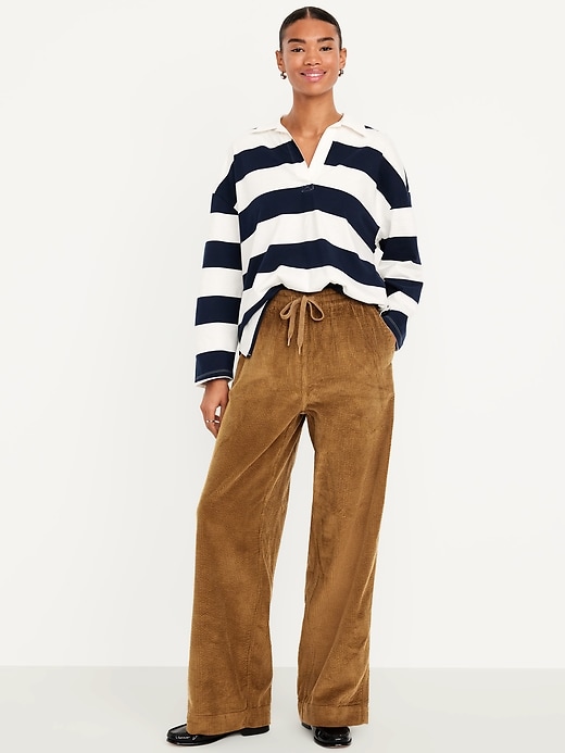 Image number 1 showing, High-Waisted Pull-On Corduroy Pants