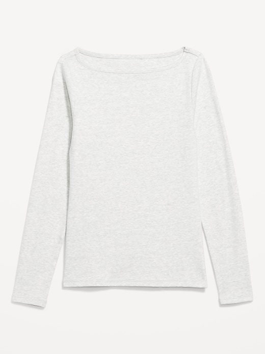 Image number 4 showing, Snug Long-Sleeve Boat-Neck T-Shirt