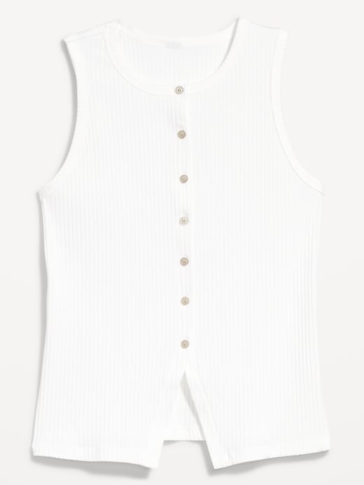 Image number 2 showing, Sleeveless Button-Down Ribbed Top