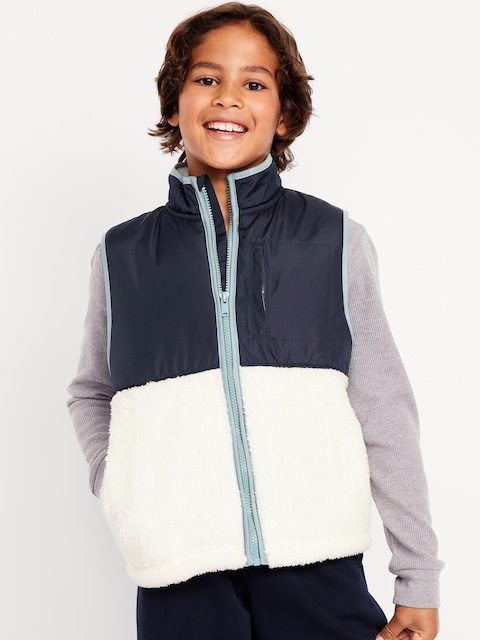 Sherpa Utility Vest for Boys - Sea Salt