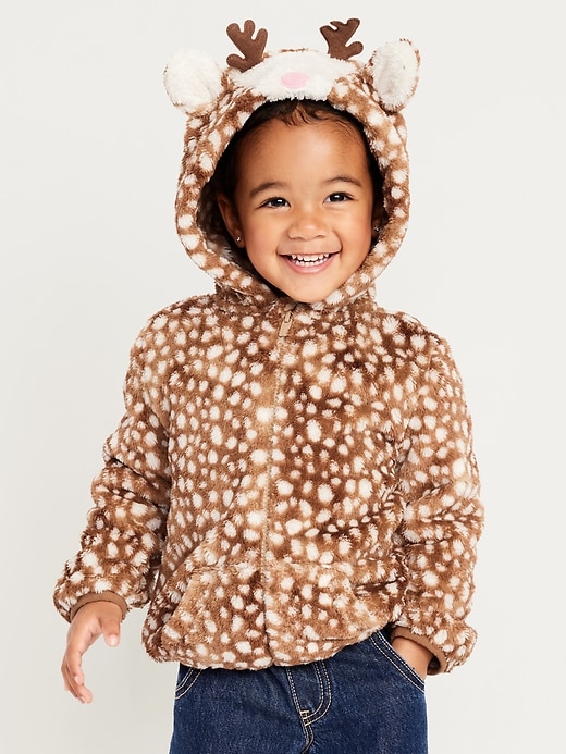 L'image numéro 1 présente Veste à capuchon à motif de créature pour toute-petite fille