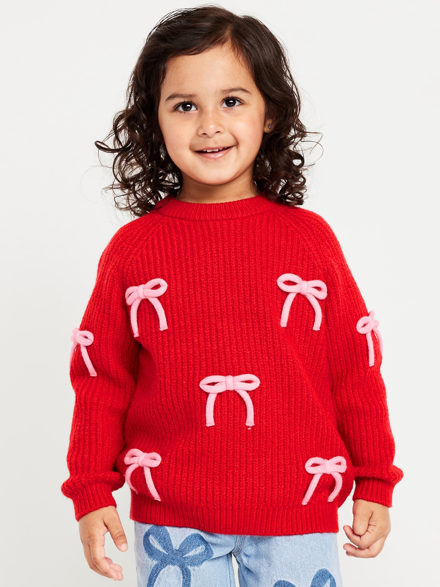 SoSoft Long-Sleeve Bows Sweater for Toddler Girls