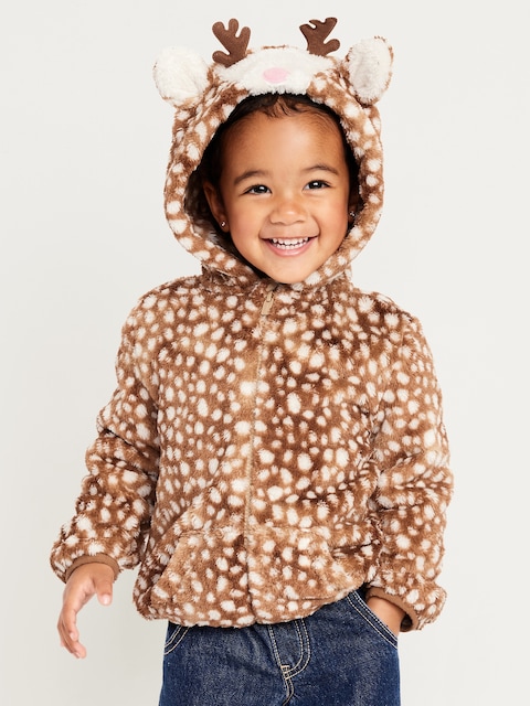 Veste à capuchon à motif de créature pour toute-petite fille - Renne