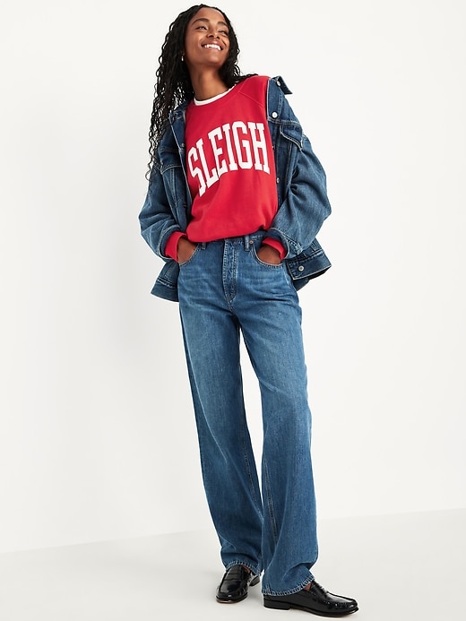 SoComfy Oversized Graphic Raglan Sweatshirt