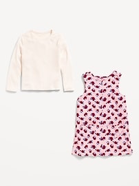 Image number 5 showing, Long-Sleeve Ribbed T-Shirt and Corduroy Dress Set for Toddler Girls