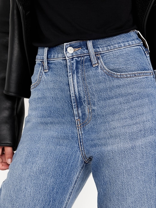 L'image numéro 4 présente Jean Wow coupe baril à taille haute longueur cheville