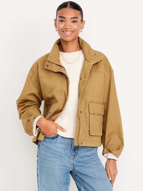 Blouson aviateur utilitaire - Beige Ocre