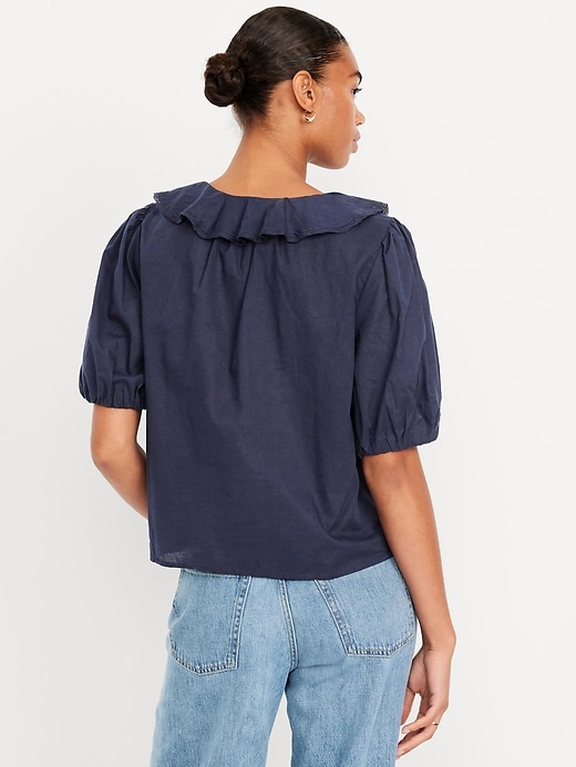 Image number 2 showing, Ruffle Collar Button-Down Top